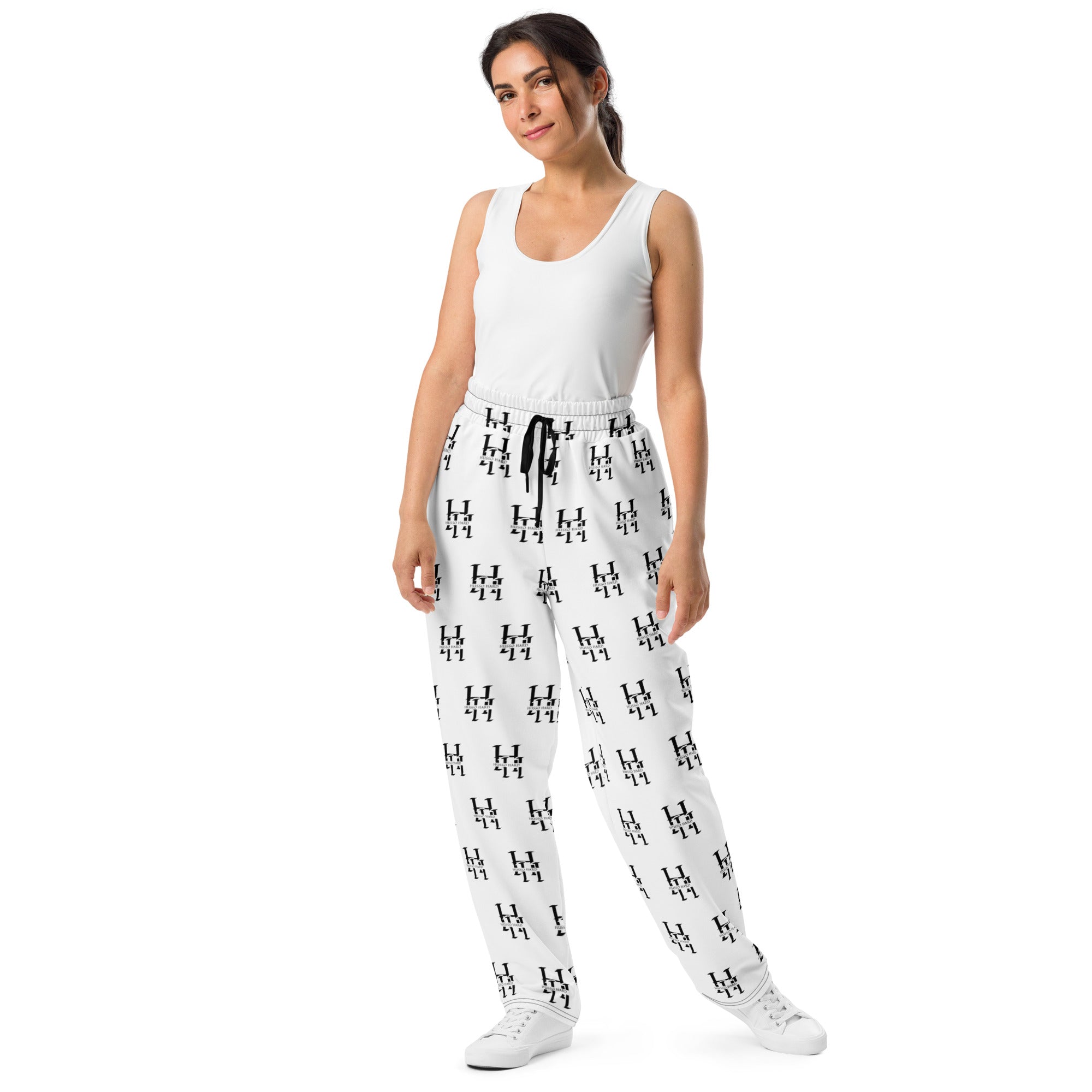 Women's Wide Leg Sweatpants: All-over Print | Husso Hard