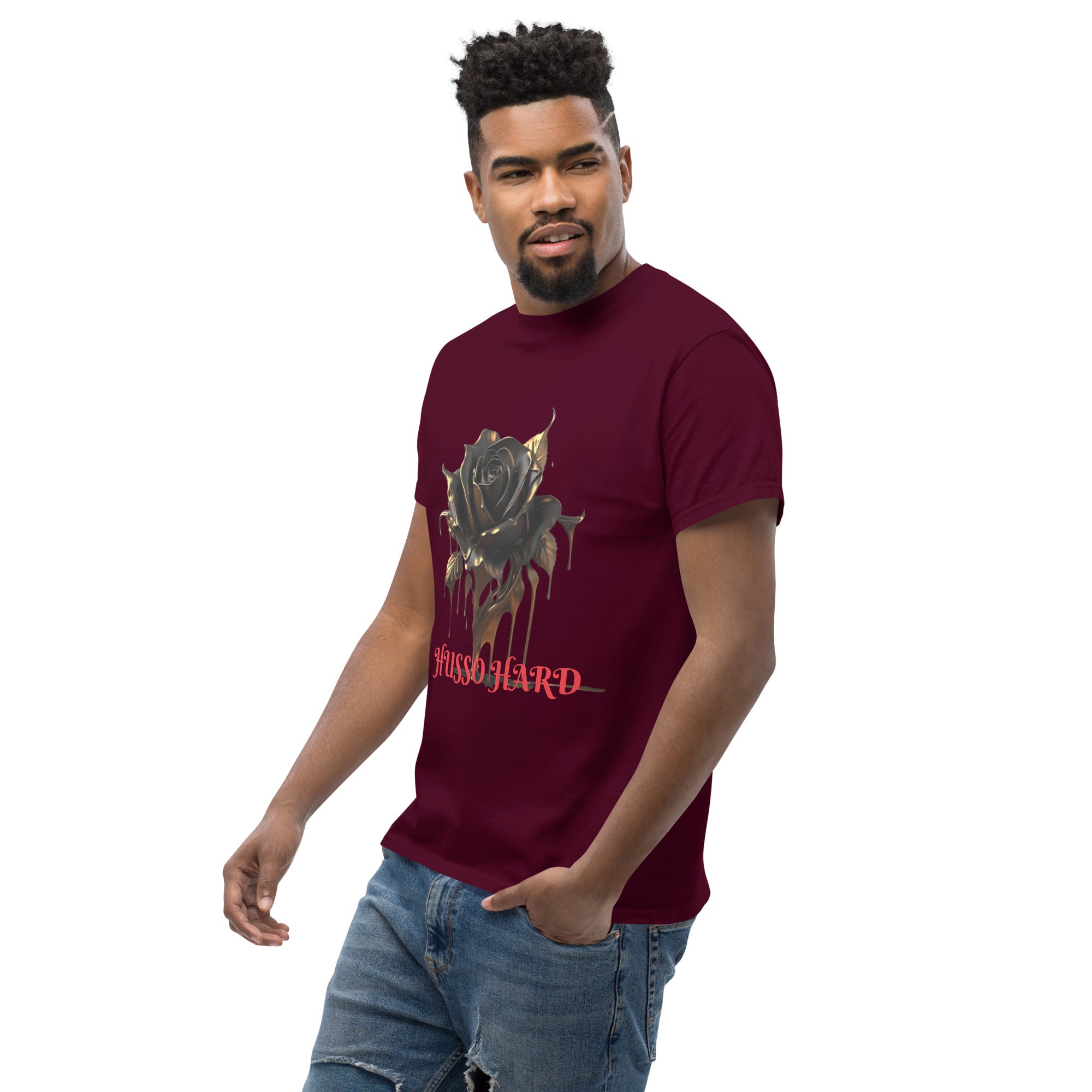 Men's Cotton T-Shirt: Melting Rose Classic Tee | Husso Hard