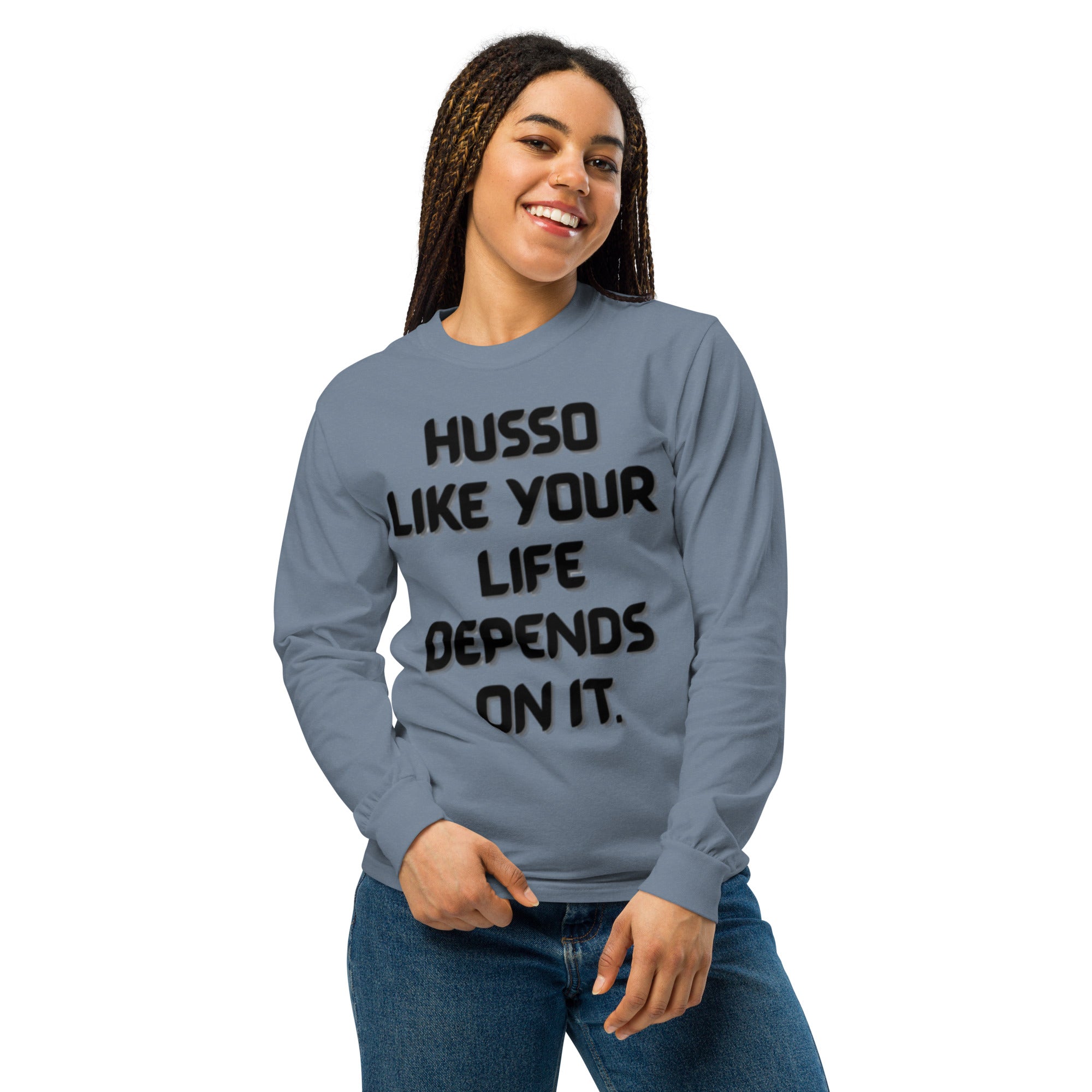 Women's Long-Sleeve Shirt | Garment-Dyed Shirt | Husso Hard