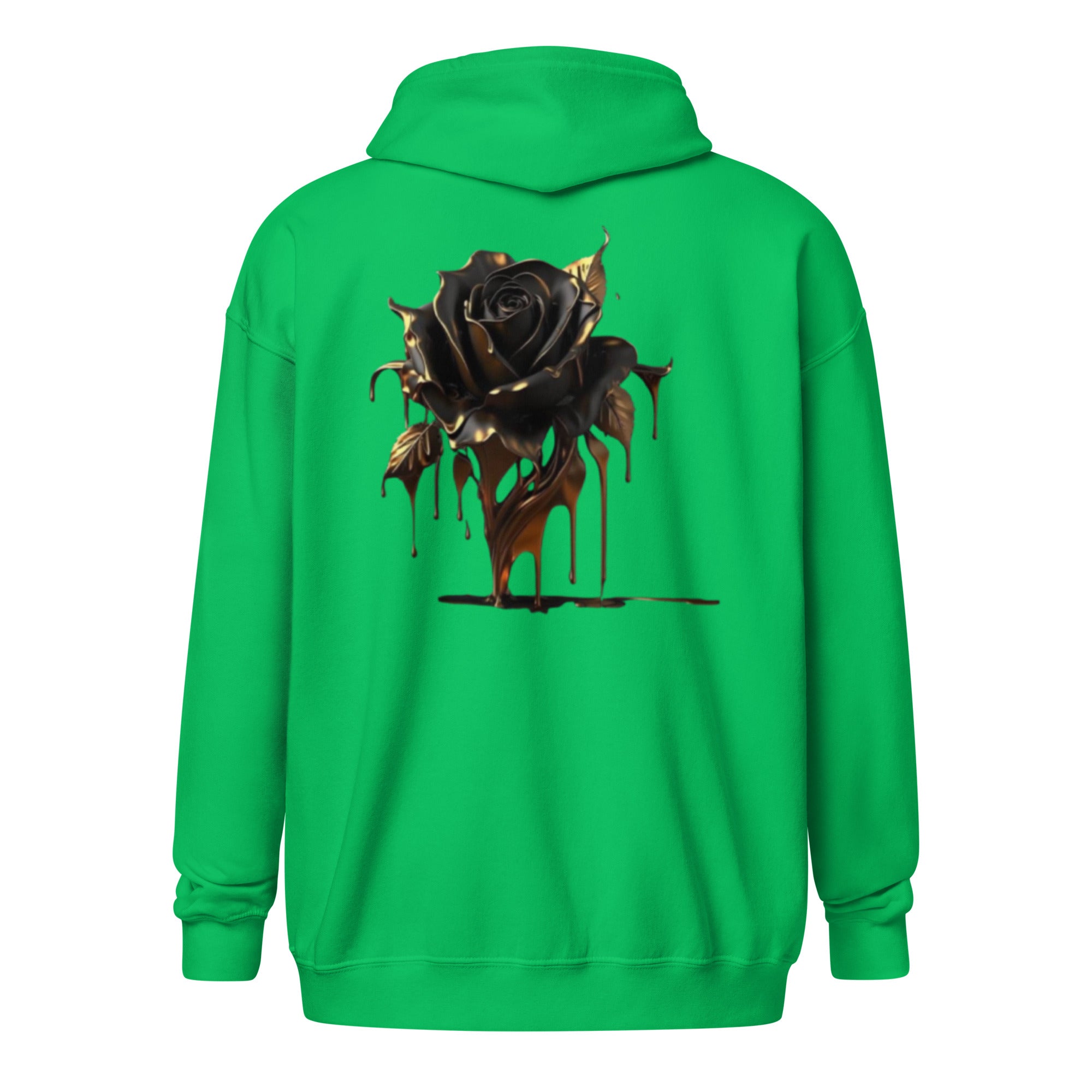 Men's Zip-up Hoodie: Melting Rose Zip Print | Husso Hard