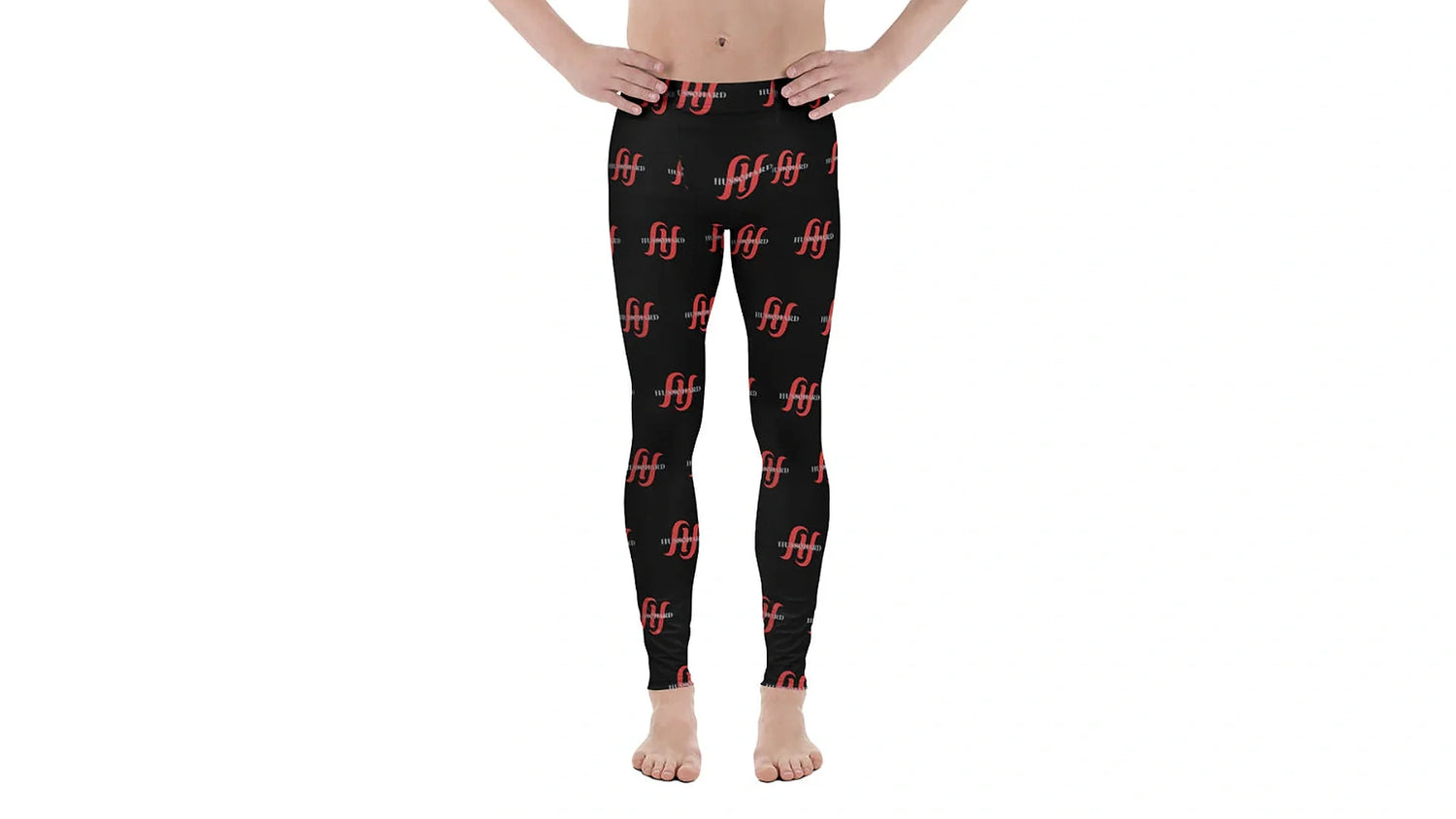 Husso Hard black men’s logo leggings for athletic streetwear and training