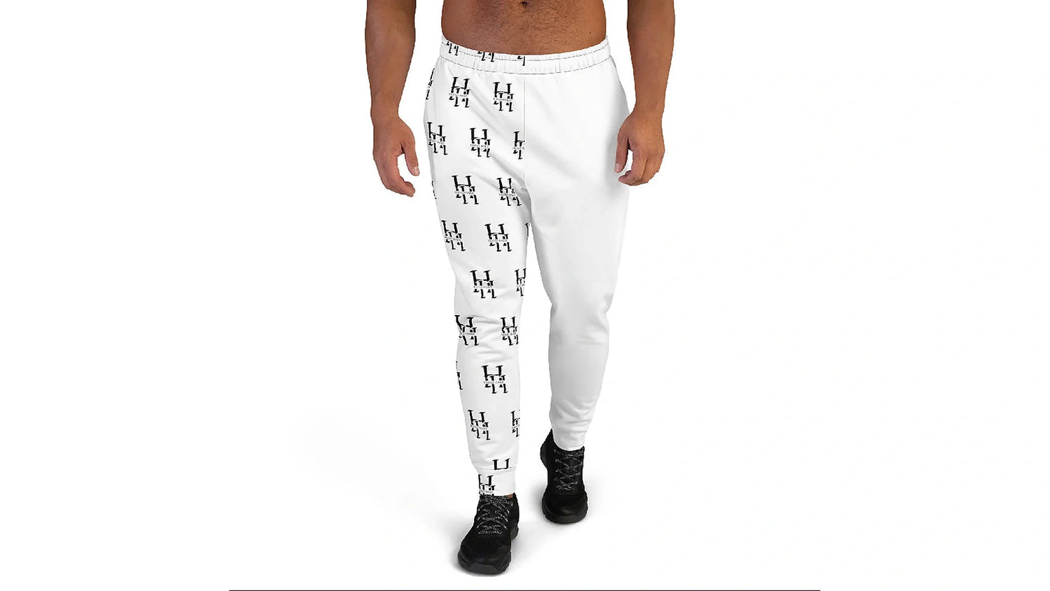 Husso Hard white men’s logo joggers for athletic streetwear bottoms