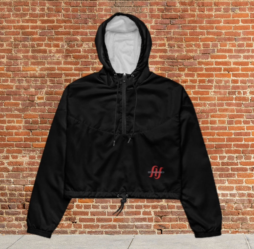 Women's Crop Windbreaker Jacket | Windproof & Stylish zip up | Lightweight Activewear | Gym to Street Style(XS-2X) Husso Hard