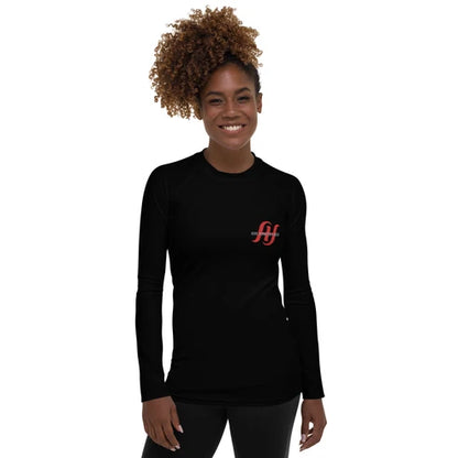 Women’s Long-Sleeve Rash Guard – Curved HH Logo (XS–3XL)