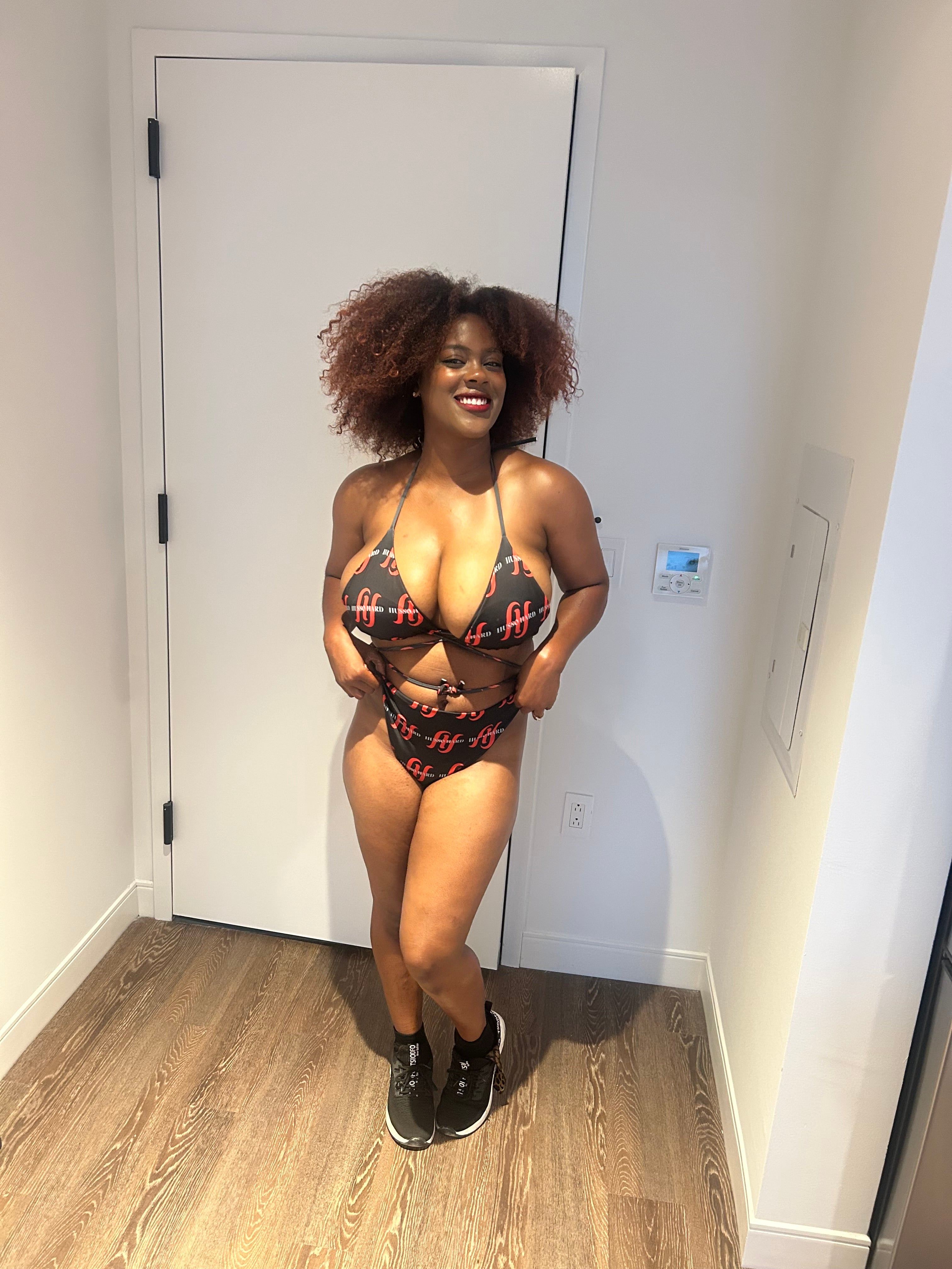 Women Husso Hard red H  String Bikini