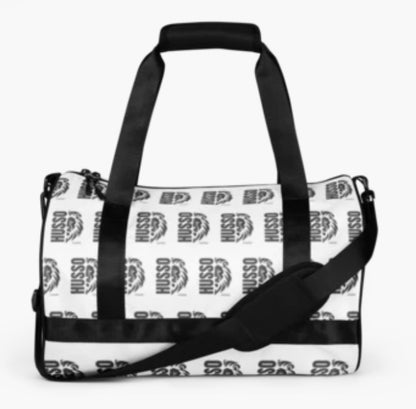 Blue Gym Bag with Gold Lion Print - 30 L