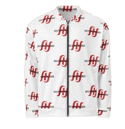 Unisex Red and White Bomber Jacket - HH Pattern