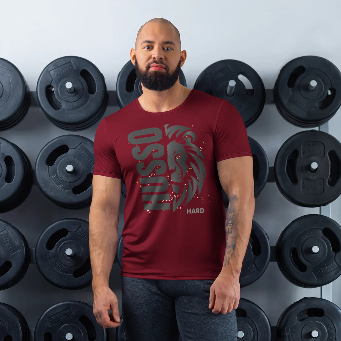 Men's Spandex Athletic Shirt | Sweat-Absorbent & Breathable Fit(XS-3X) Husso Hard