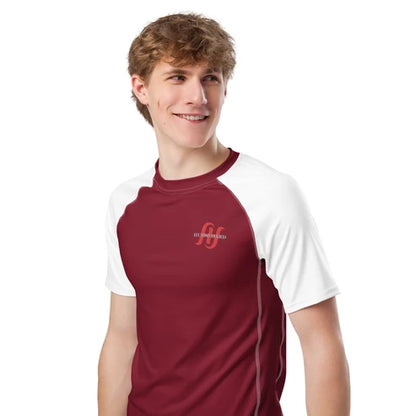 Men’s Red HH Short-Sleeve Compression Rash Guard (2XS–6XL)