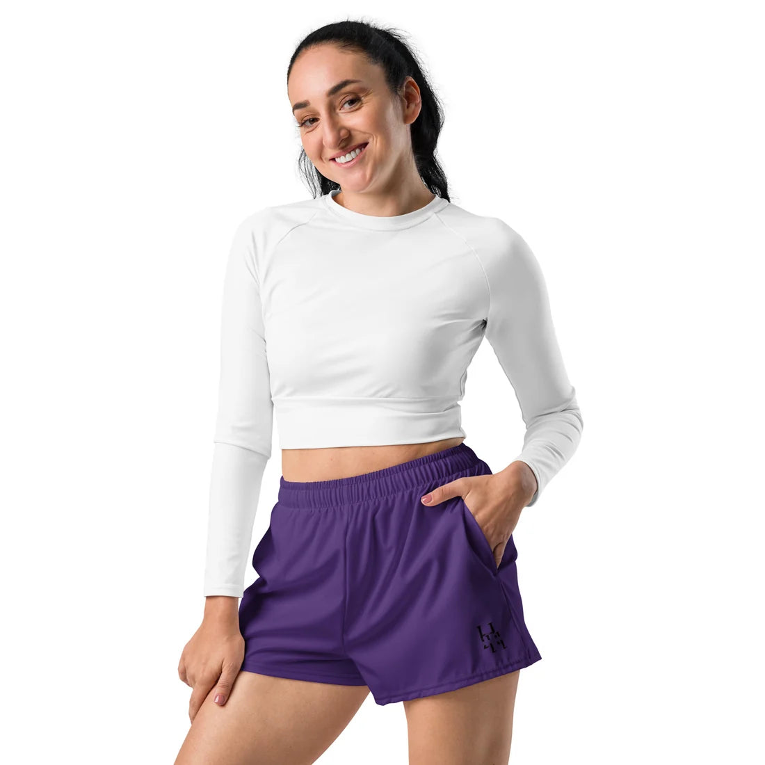 Women’s Black HH Logo Athletic Shorts – Quick-Dry (XS–3XL)