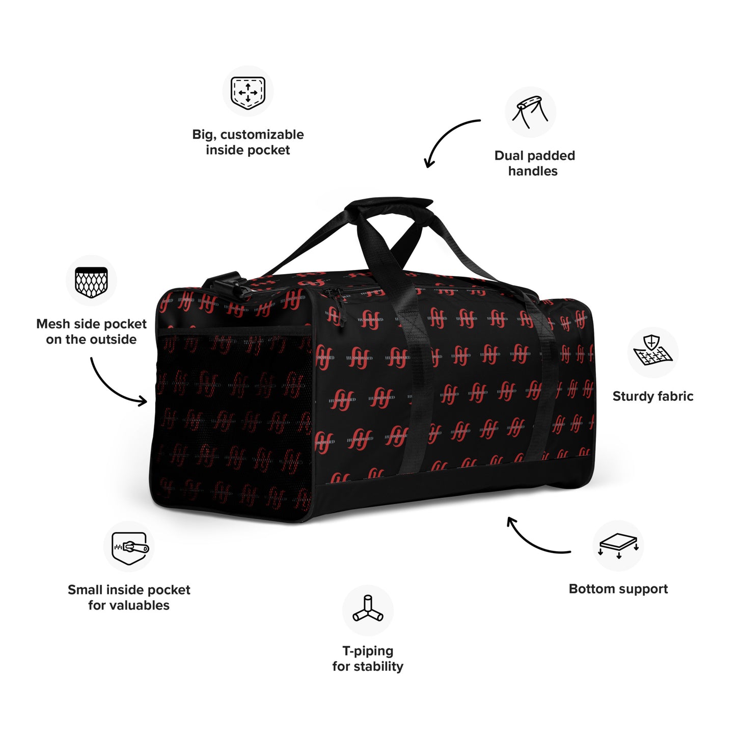 Large Duffle Bag: Perfect for Travel & Gym | Husso Hard