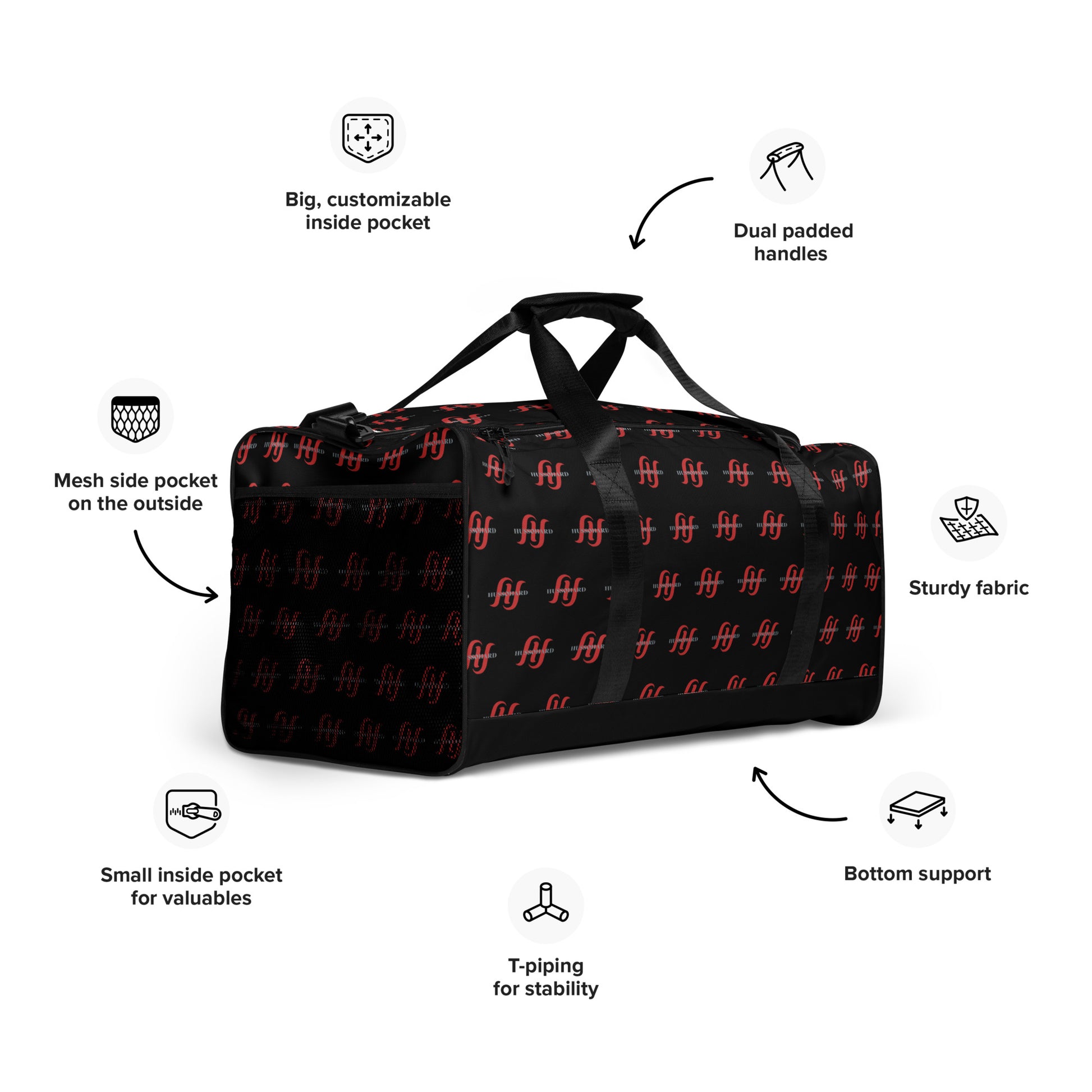 Large Duffle Bag: Perfect for Travel & Gym | Husso Hard