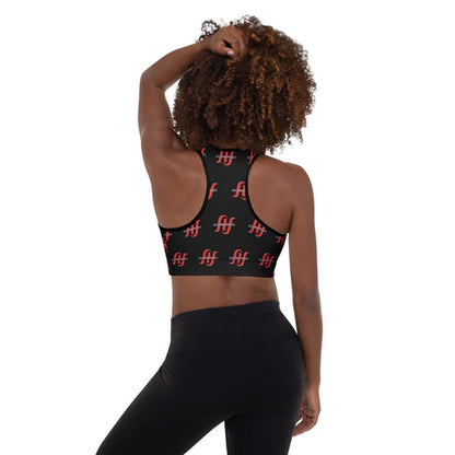 Women’s Red Logo Print Padded Sports Bra (XS–2XL)