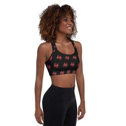 Women’s Red Logo Print Padded Sports Bra (XS–2XL)