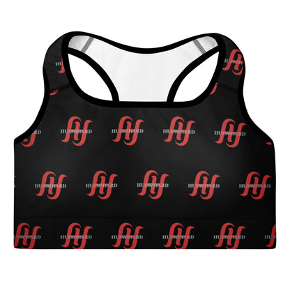 Women’s Red Logo Print Padded Sports Bra (XS–2XL)