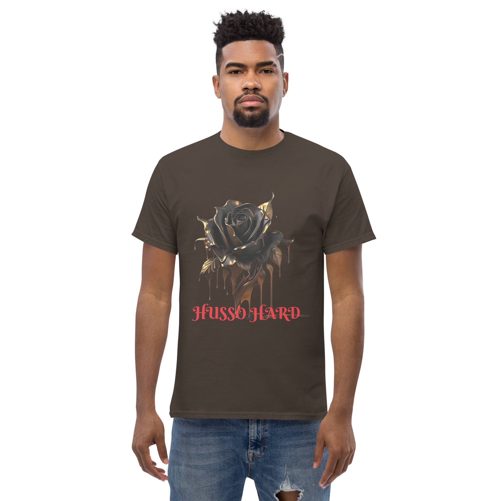 Men's Cotton T-Shirt: Melting Rose Classic Tee | Husso Hard