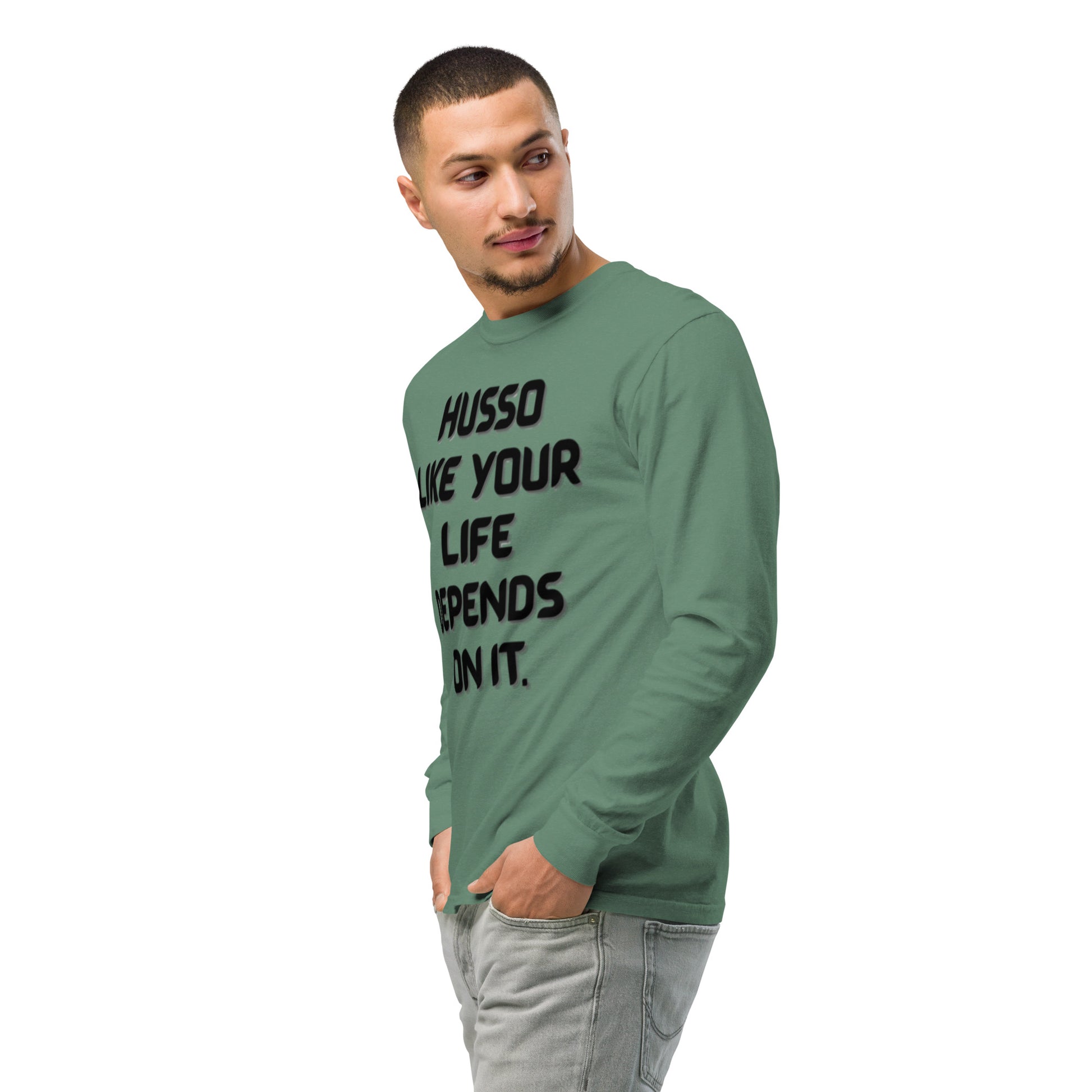 Men's Long-Sleeve Shirt | Garment-Dyed Shirt | Husso Hard