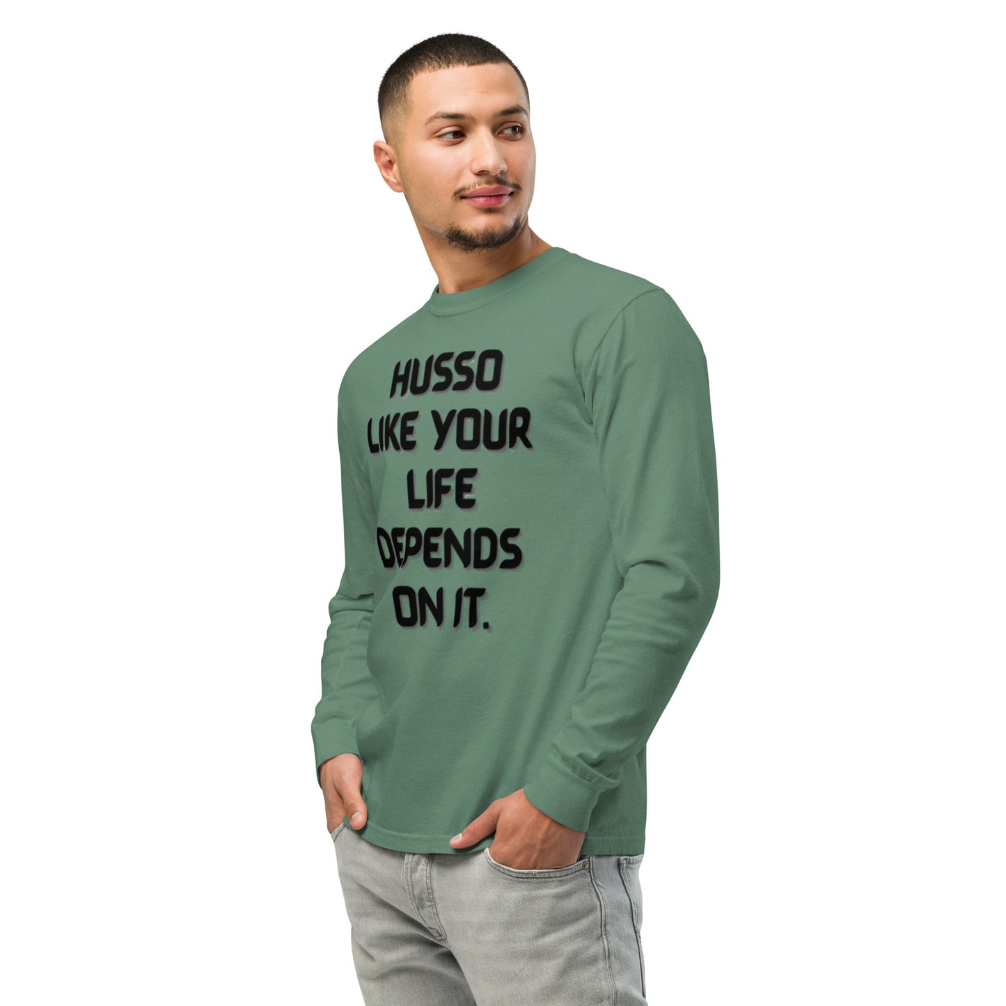 Men's Long-Sleeve Shirt | Garment-Dyed Shirt | Husso Hard