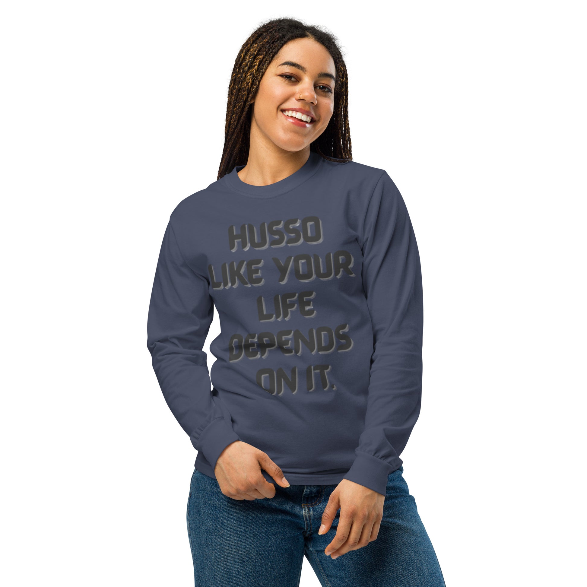 Women's Long-Sleeve Shirt | Garment-Dyed Shirt | Husso Hard