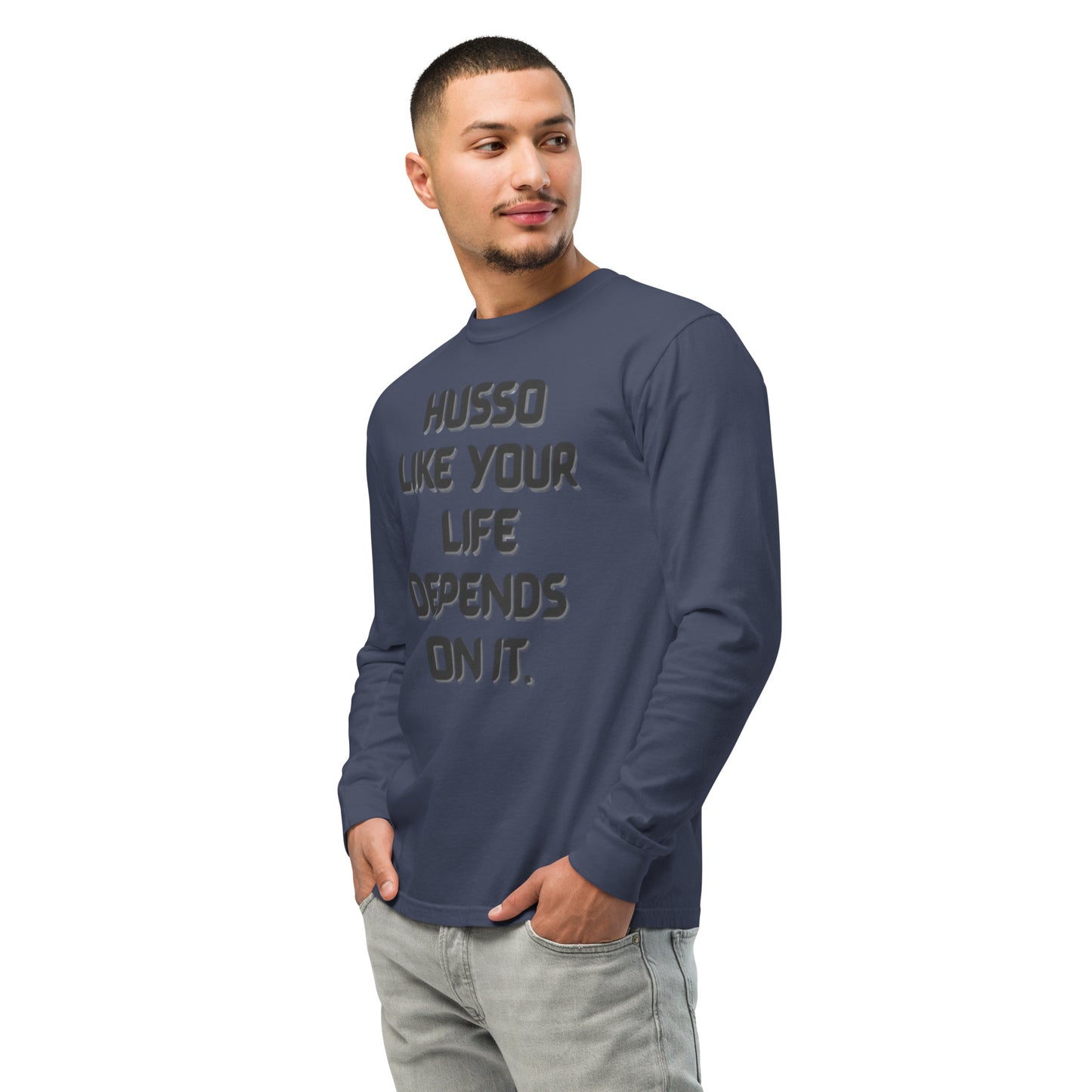 Men's Long-Sleeve Shirt | Garment-Dyed Shirt | Husso Hard