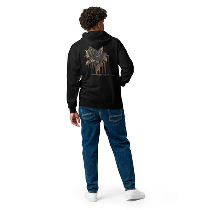 Men's Zip-up Hoodie: Melting Rose Zip Print | Husso Hard