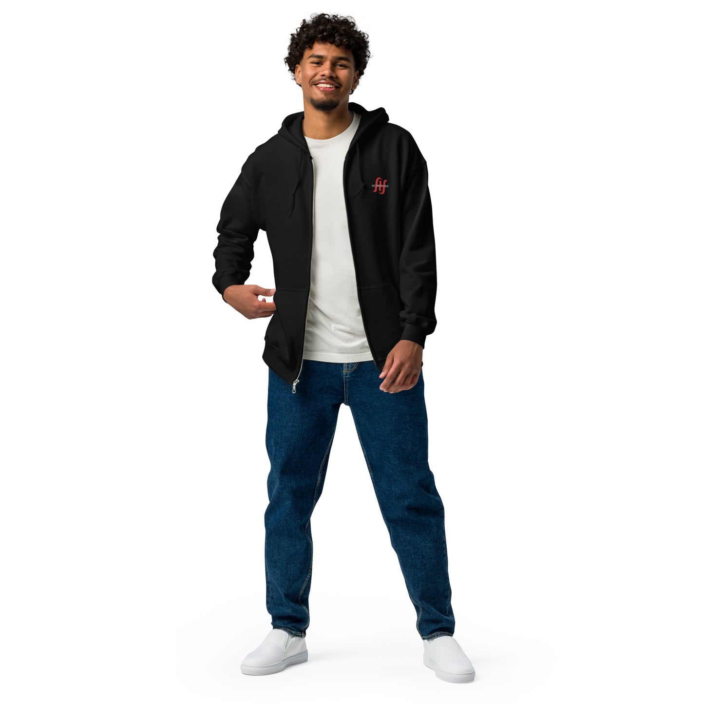 Men's Zip-up Hoodie: Melting Rose Zip Print | Husso Hard