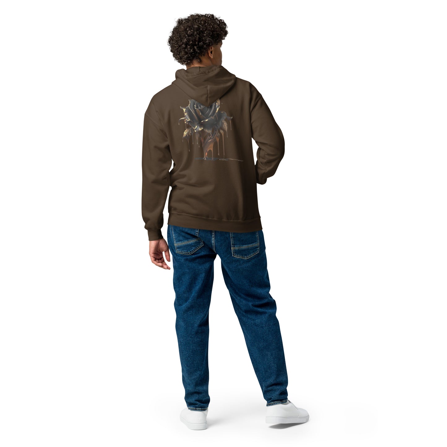 Men's Zip-up Hoodie: Melting Rose Zip Print | Husso Hard