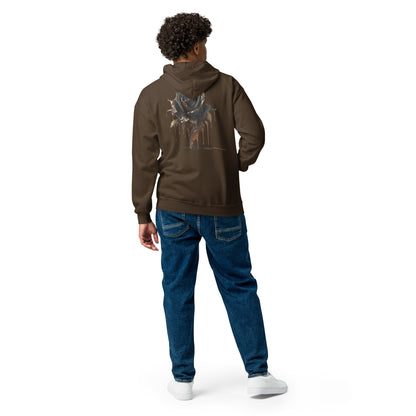 Men's Zip-up Hoodie: Melting Rose Zip Print | Husso Hard