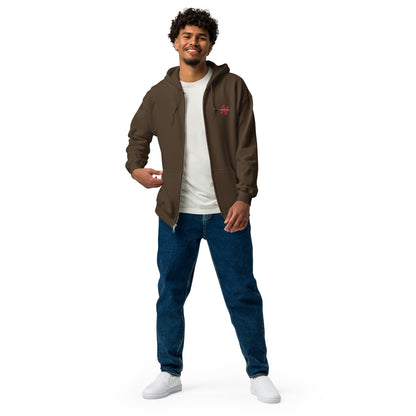 Men's Zip-up Hoodie: Melting Rose Zip Print | Husso Hard