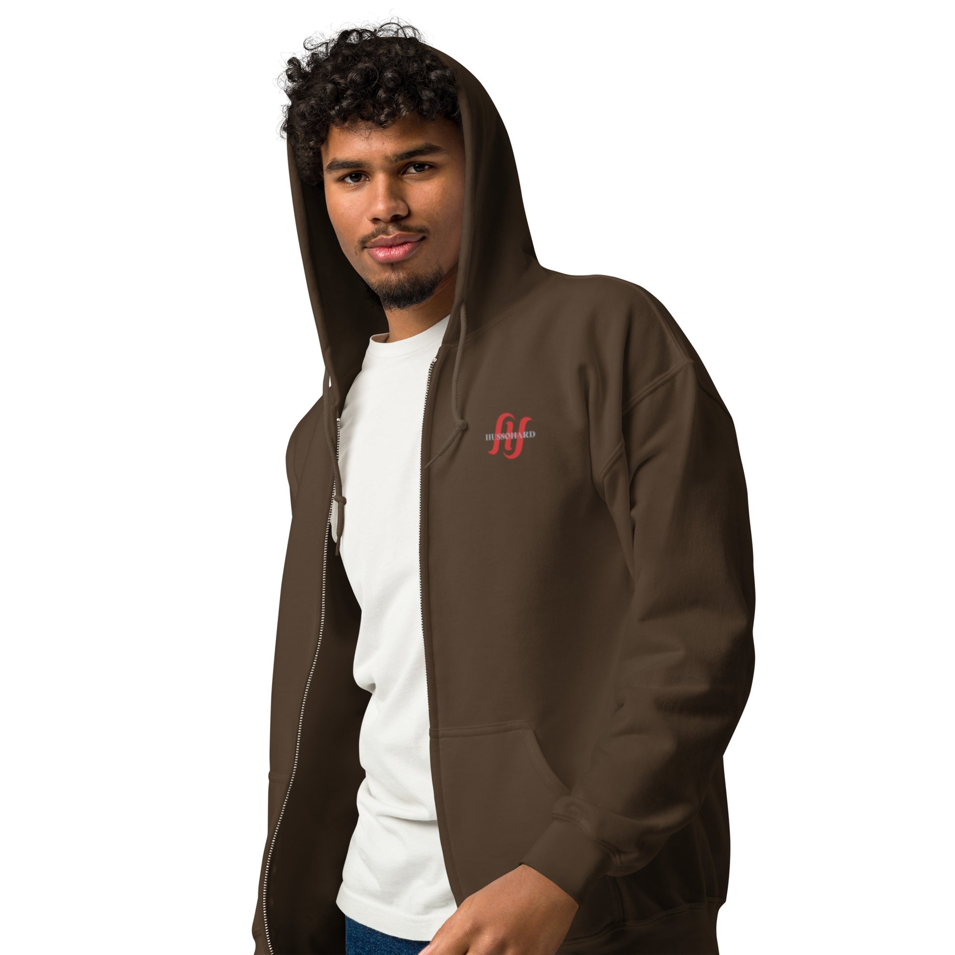 Men's Zip-up Hoodie: Melting Rose Zip Print | Husso Hard