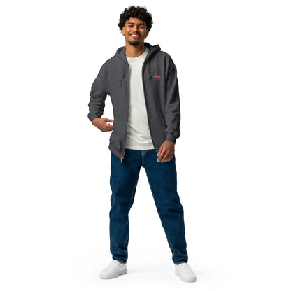 Men's Zip-up Hoodie: Melting Rose Zip Print | Husso Hard