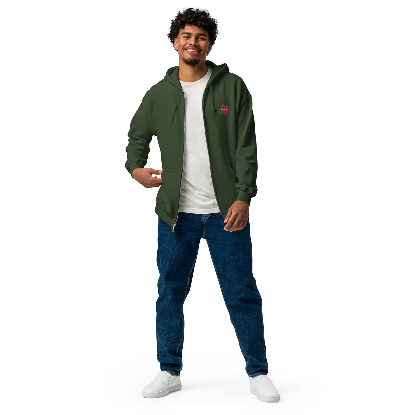 Men's Zip-up Hoodie: Melting Rose Zip Print | Husso Hard