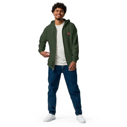 Men's Zip-up Hoodie: Melting Rose Zip Print | Husso Hard