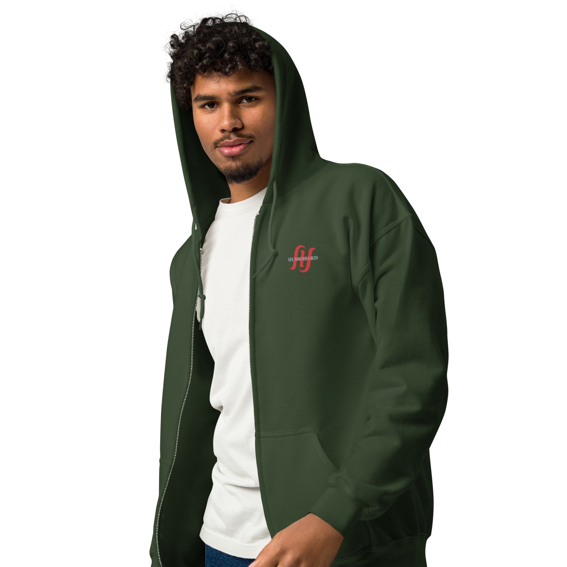Men's Zip-up Hoodie: Melting Rose Zip Print | Husso Hard