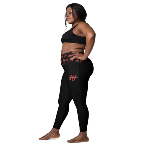 Women’s Red HH Waistband Leggings with Pockets (2XS–6XL)
