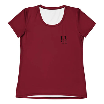 Women's Burgundy Spandex Athletic Shirt with Husso Hard logo