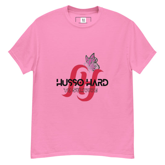 Azalea pink Husso Hard butterfly graphic T-shirt, front view