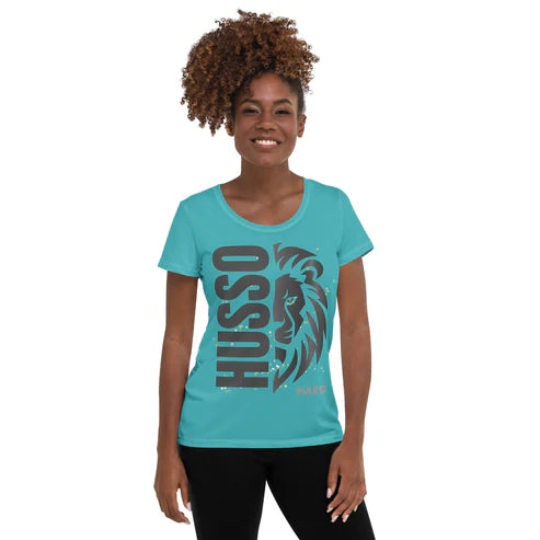 Women’s Lion Graphic Spandex Athletic Shirt (XS–3XL)