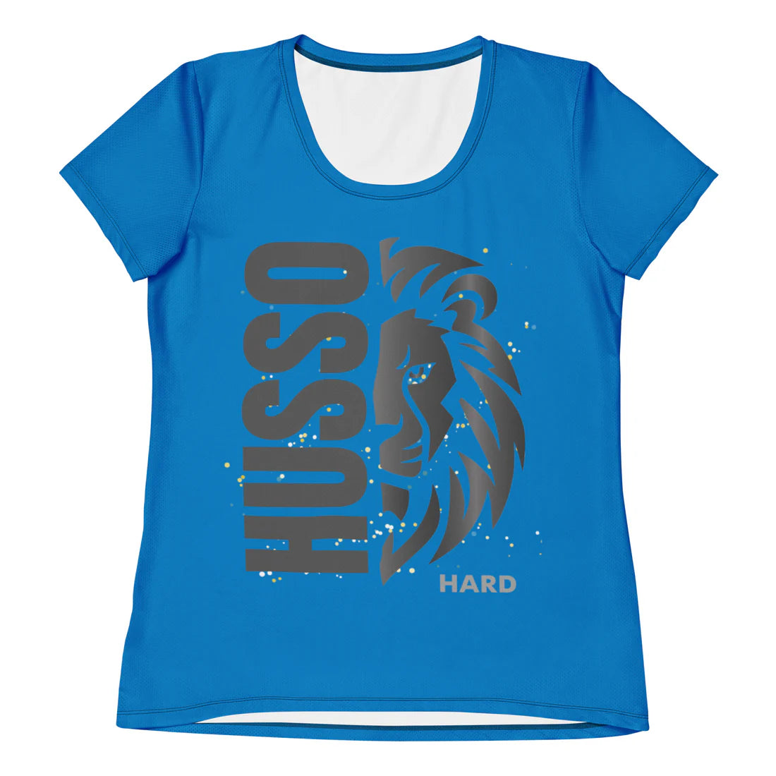 Women's Navy Blue Lion Graphic Athletic Shirt with Husso Hard lion design