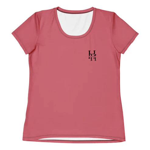 Women's Pink Spandex Athletic Shirt with Husso Hard logo