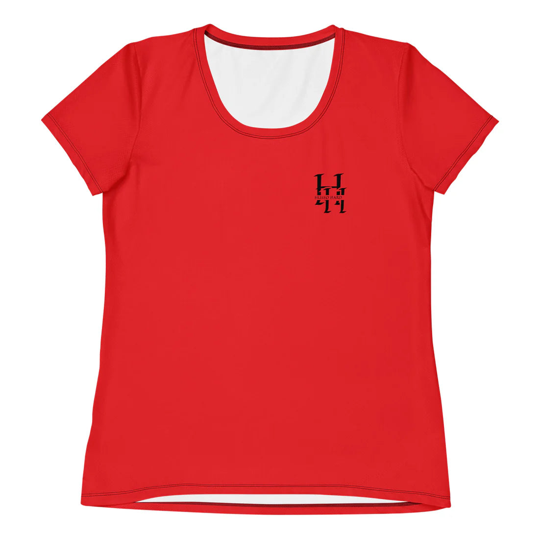 Women's Red Spandex Athletic Shirt with Husso Hard logo